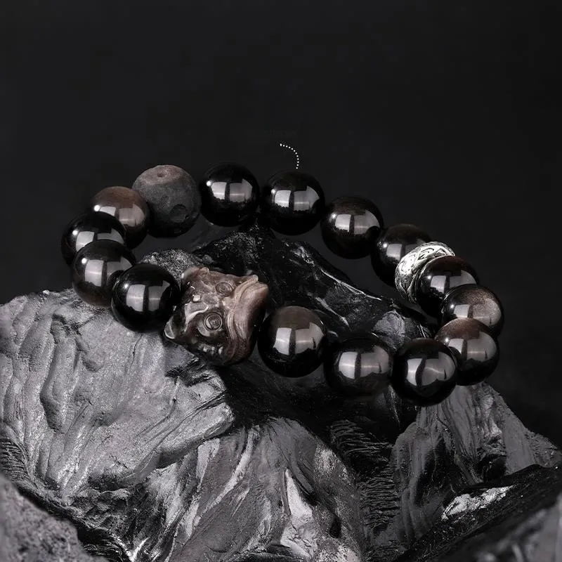 JINLIUFUJIXIANG Obsidian Bracelets Unisex-6