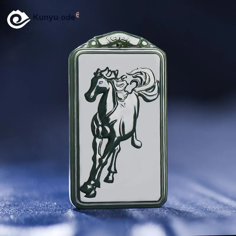 KUNYUYAO Hetian Jade Pendants Green Jade Unisex-31