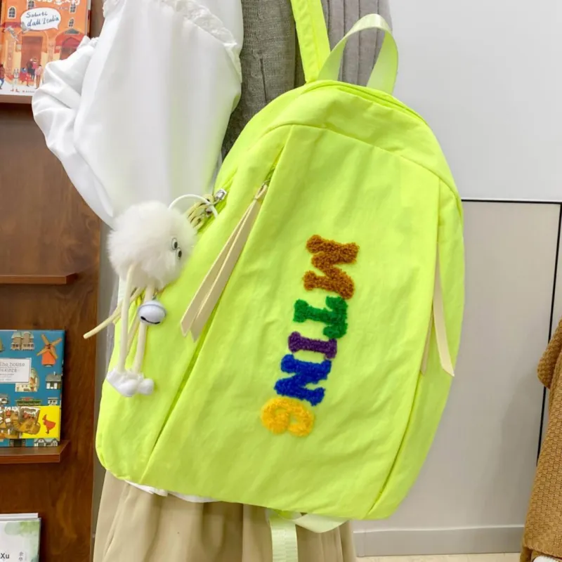 MOK Nylon Backpack Unisex Ecru/Black/Yellow/Khaki/Neon Green-19