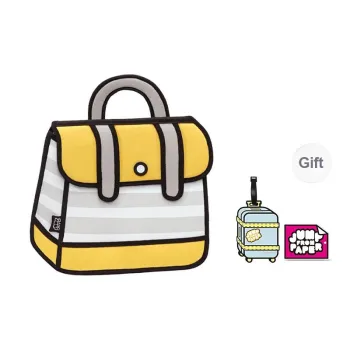 JumpFromPaper Polyester Handbag Medium Size Unisex Yellow