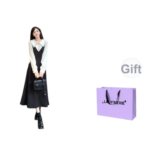 LADYXIEXIE Длинное платье с длинными рукавами женское