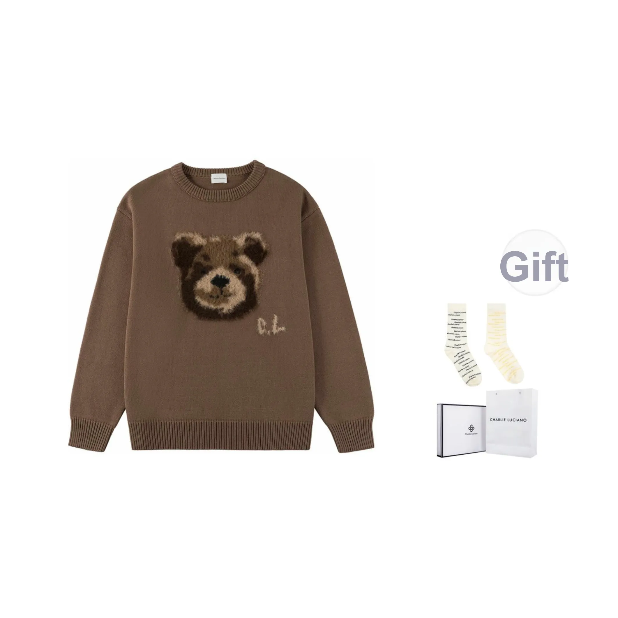 Charlie Luciano Свитер Унисекс Коричневый