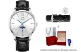 Steel White Surface/Black Leather
