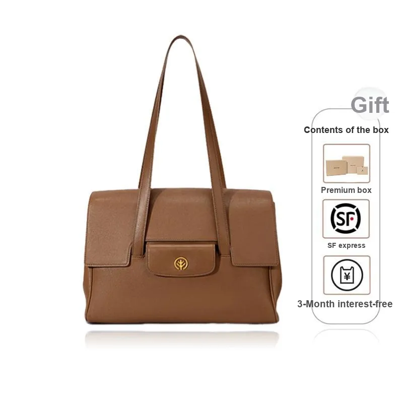 BAGTREE Top Grain Vegetable Tanned Cow Leather Tote Shoulder Bag Unisex Multicolor