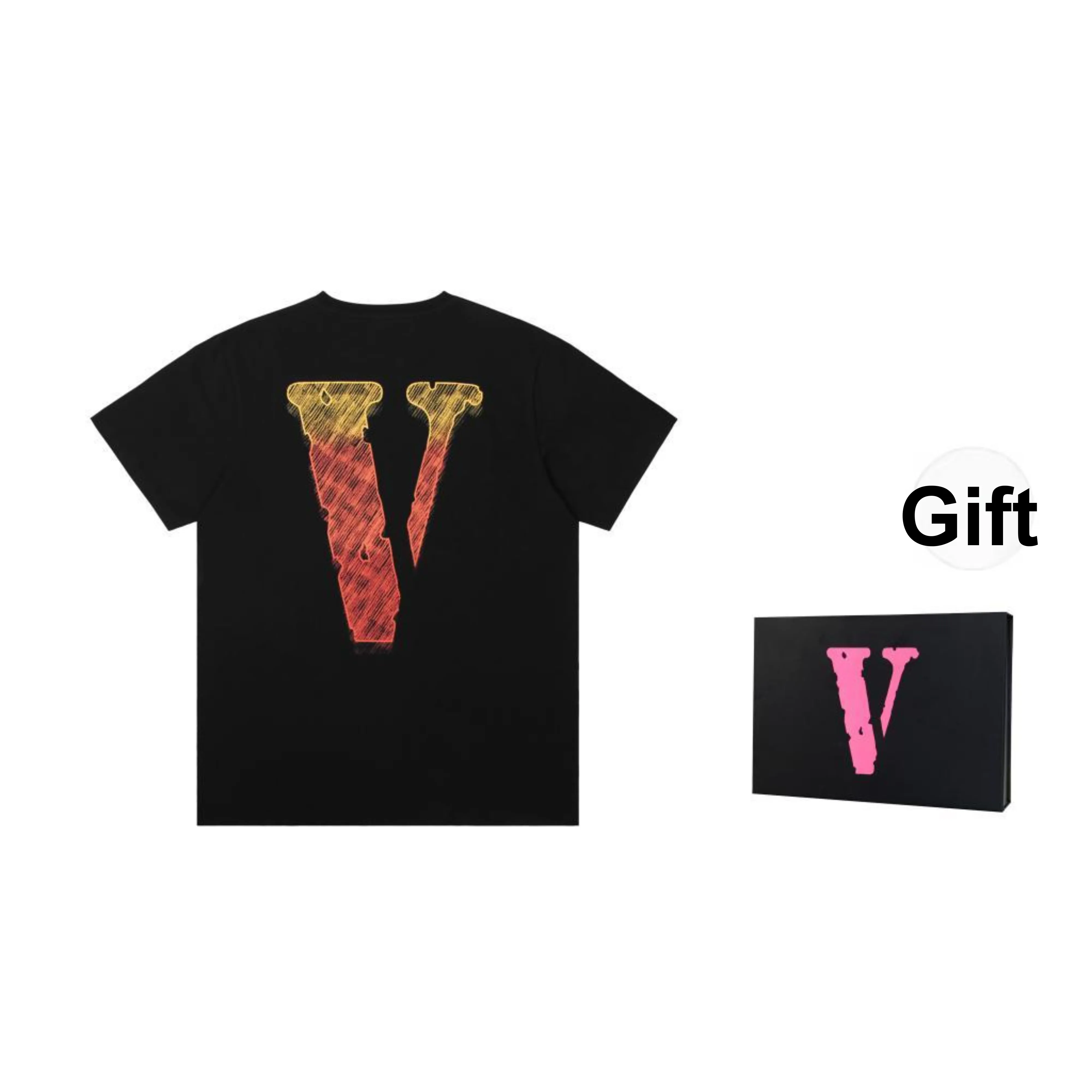 VLONE T Shirt Unisex Black Orange