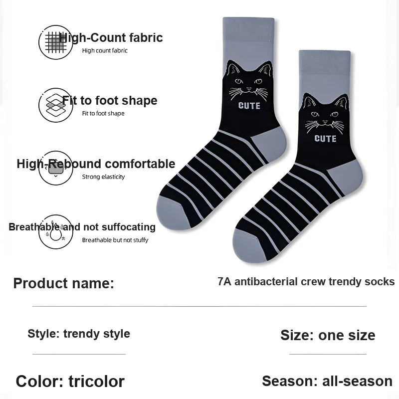 MIIOW Mid Calf Socks Unisex 3 Pack-13