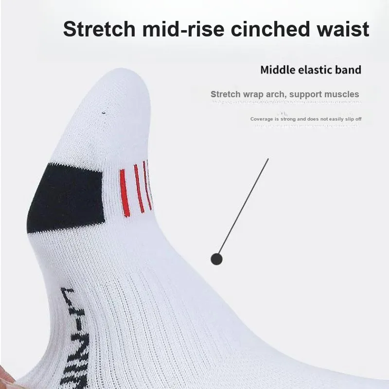 LiNing Socks Cotton Polyester Elastane Unisex 3 Pack Abrasion Resistant Breathable-4