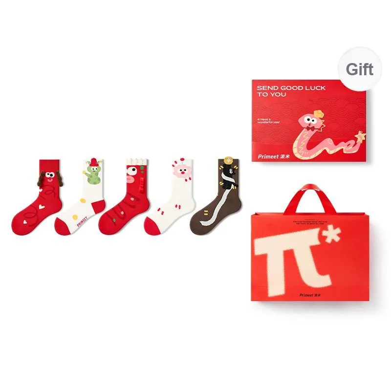 Primeet Mid Calf Socks Unisex Box 5 Pack-2