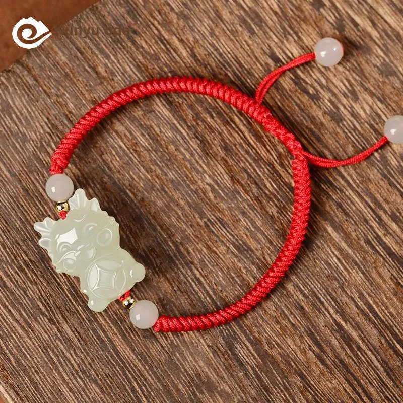 KUNYUYAO Hetian Jade Bracelets Pale Greenish White Jade Unisex-19