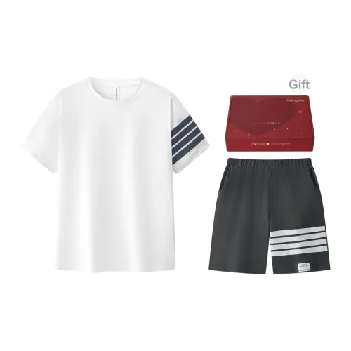 Gongdie Пижамный комплект мужской белый набор в подарочной коробке