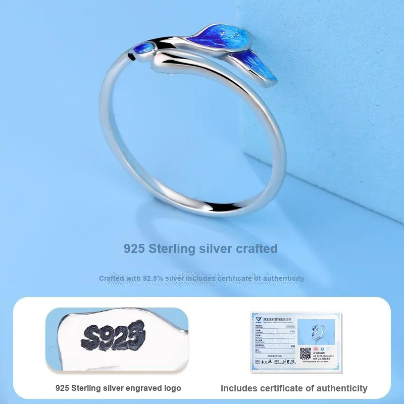 LAOYINJIANG S925 Silver Open Ring Finger, Adjustable Women's-4