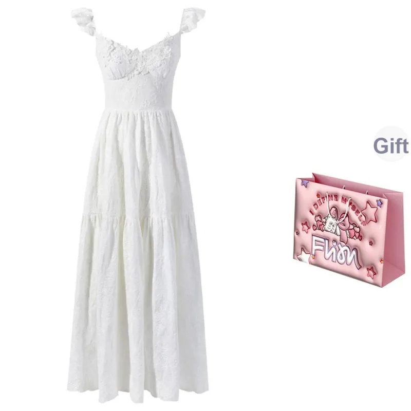 FLIM Slip Dresses Women's White Bear Box-0