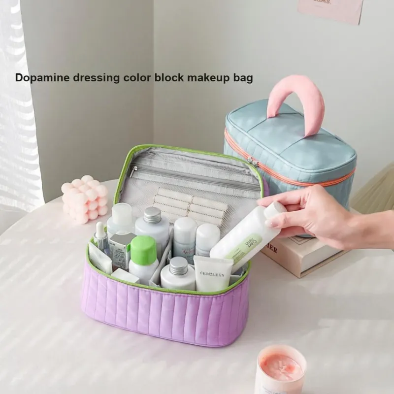 MITIANTU Large Capacity Cosmetics Storage Minimalist Style Portable Dopamine Dressing Makeup Bag-2