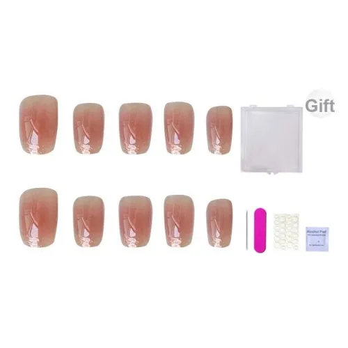 ORANOT Сияние заката Повседневный Телесный False Nail Короткий LADDER Красный Smudge 16mm