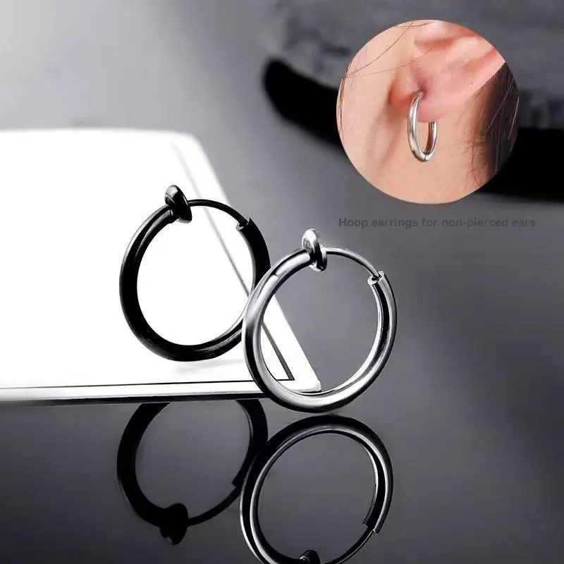 GUDUD Titanium Steel Clip On Earrings Unisex-2