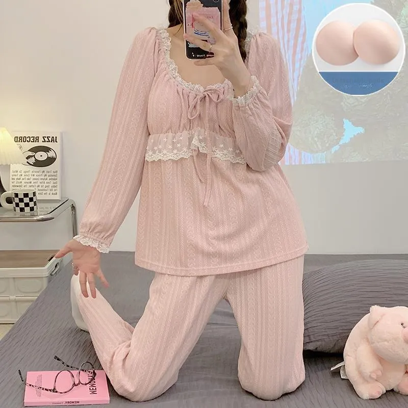 Sleeping Beauty Pajama Set Women's Pink-4