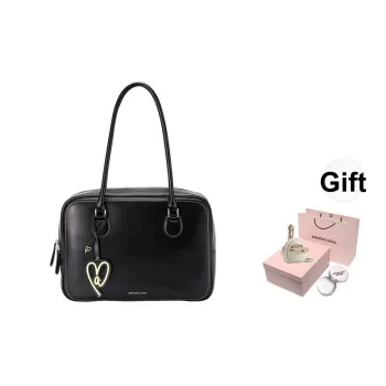 AMAZING SONG Cow Leather Campus Commute Shoulder Bag Backpack Tubas Unisex Elegant Black/Cashew White/Dark Chocolate