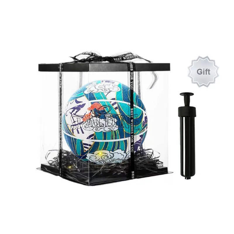 SPALDING Graffiti PU Basketball Blue Size 7 Training Unisex-6