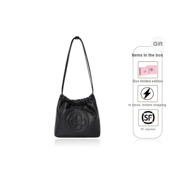 CASSILE Italy Version Imported Sheepskin Vegan Leather Trash Bag Crossbody Bag Shoulder Bag Small Size Women's Black