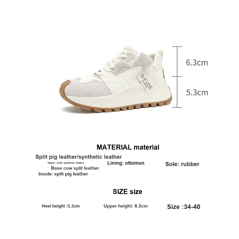 D FUSE SCANDINAVIA Wear resistant And Lightweight Low Top Chunky Sneakers Women's Beige-7