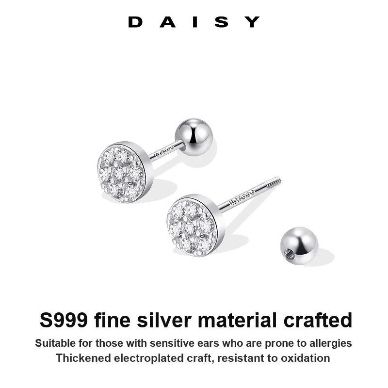 Daisy Dream Full Sterling Silver Stud Earrings Women's-2