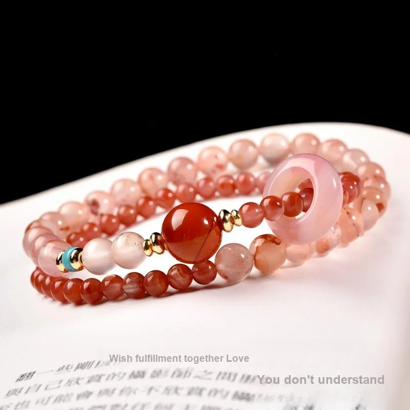 Lingfei South Red Agate Fine Jade Bracelets Women's-4