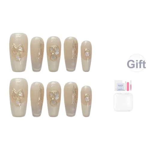 Песня Биография Французский Барокко Молочно-белый Мода Мягкий False Nail Средний LADDER 25 мм