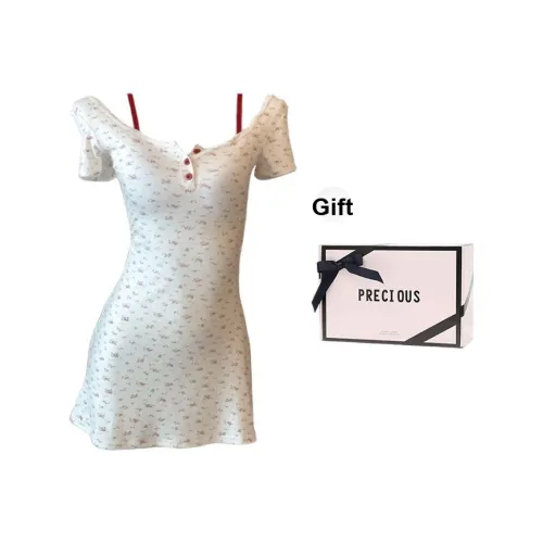 METE WHALE MT Ночная сорочка Женская Набор в подарочной коробке Цветочный Белый