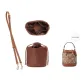 Khaki Litchi Grain Adjustable Shoulder Strap+Liner Clothing Sets