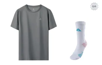 PEAK Comprehensive Sports Series T Shirts Men Gray Comes With Socks