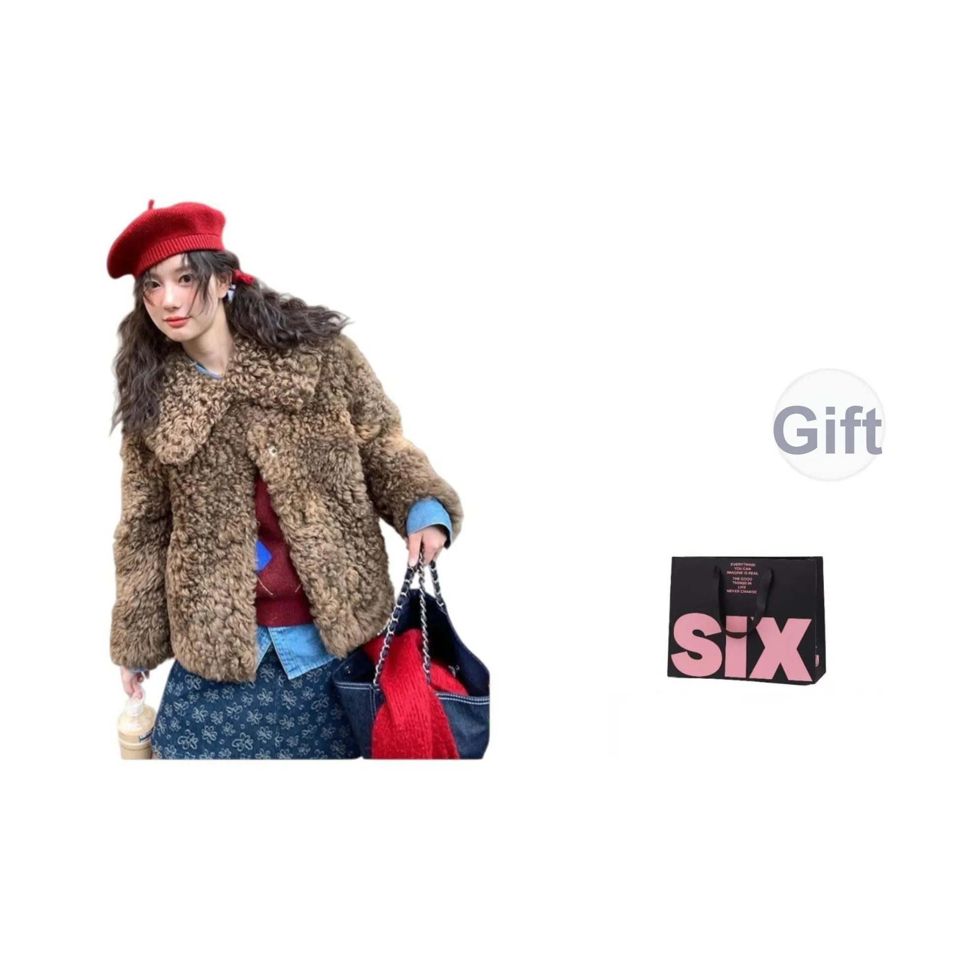 CTRTRC Тедди Коричневый Женские Меховые изделия