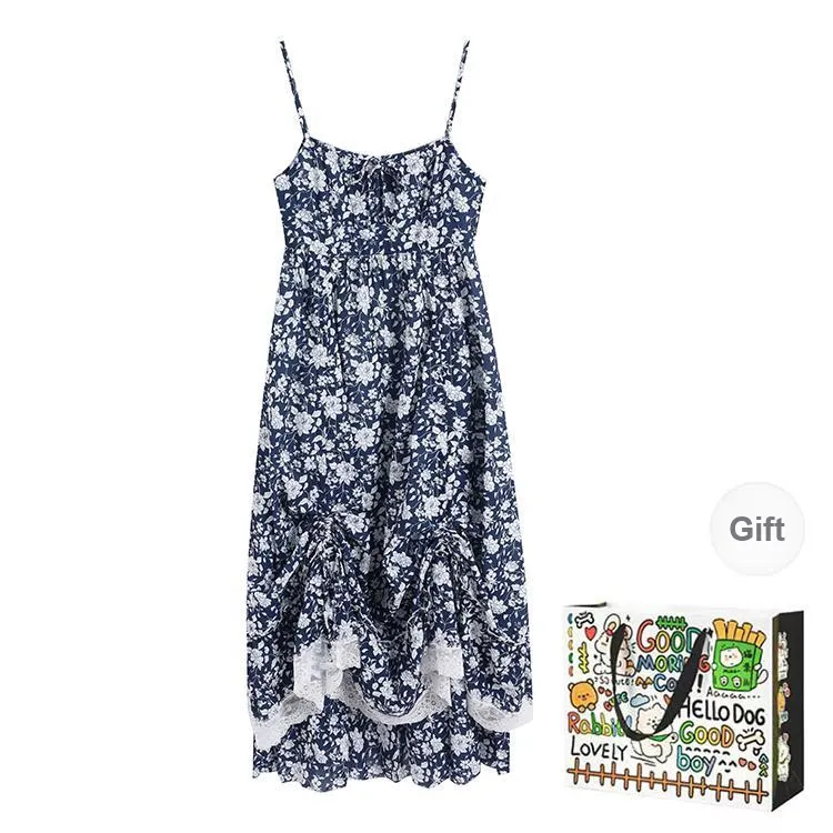 ZVJH Slip Dress Women's Blue Floral Dress-1
