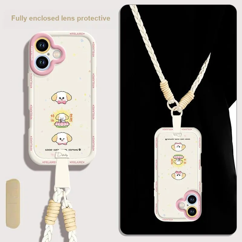 Sen Dog Silicone Material With Lanyard Backpack Style Phone Cases Compatible With Apple 16 Pro Max/Pro/Plus/15/14/13-5
