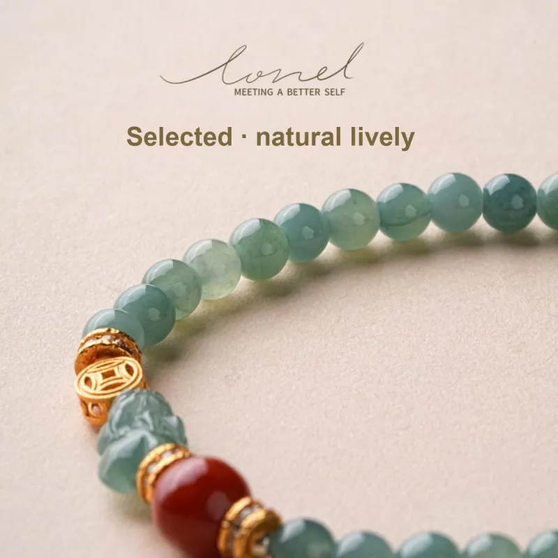 Amy's Garden Glutinous Jade Blue Water Jadeite Bracelet Women's-3