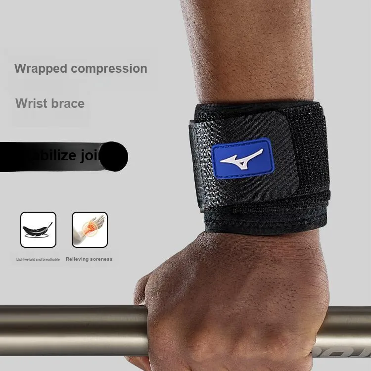 Mizuno Tennis Basketball Martial Arts Wristbands Breathable Compression Black Fiber-1