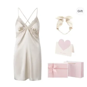 FREELASS Nightgown Women's Gift Box Set Champagne