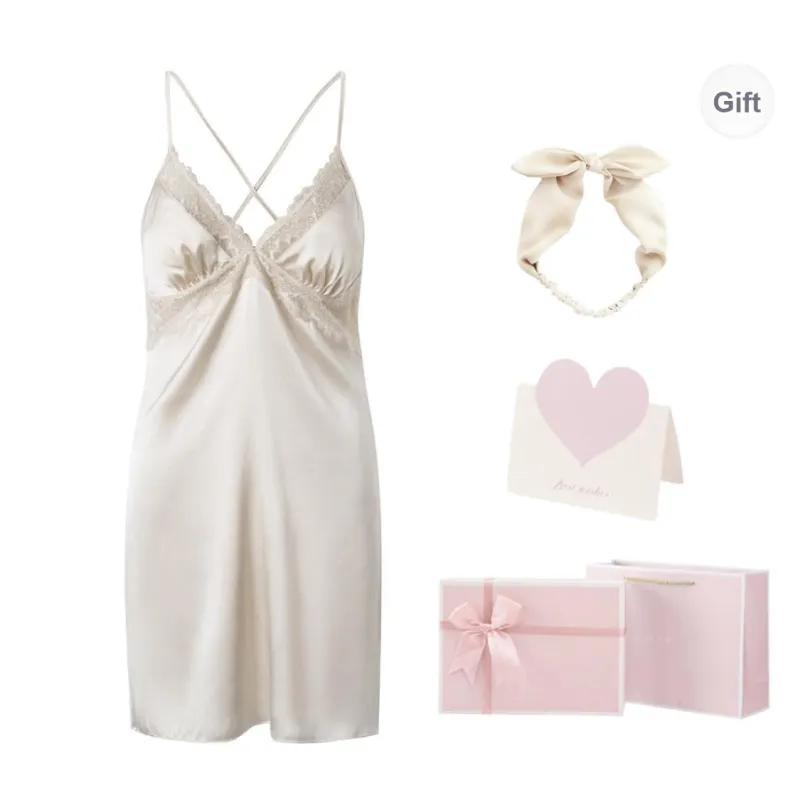 FREELASS Nightgown Women's Gift Box Set Champagne-0