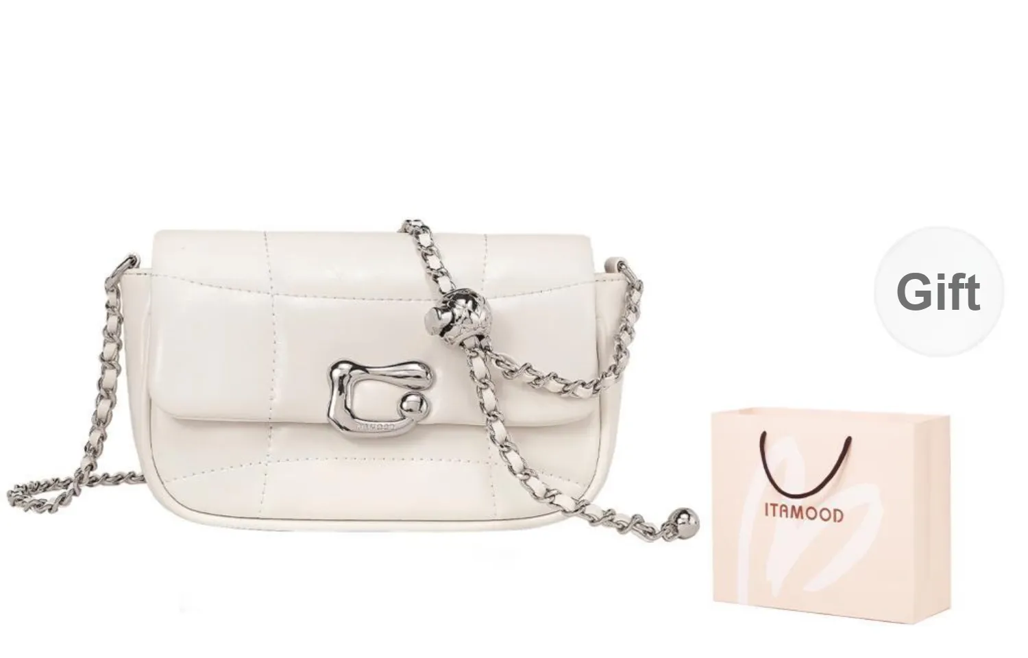 Miao Di Cow Leather Shoulder Bag Crossbody Bag Regular Women's White/Black/Silver/Red