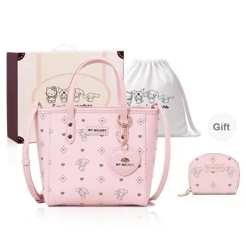 Sanrio Melodi Synthetic Leather Handbag Regular Women's Pink