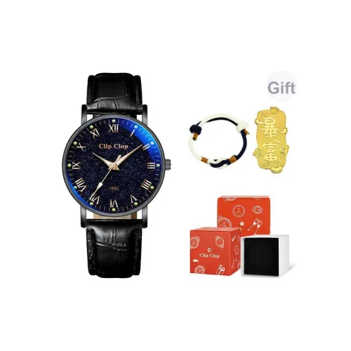 Clip Clop Кварцевый механизм ремешок из нержавеющей стали мужские часы черный циферблат