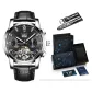 AL8631-Silver Case Black Dial Black Leather Strap-Rhinestone-Embellished[Belt Clothing Sets 20mm]