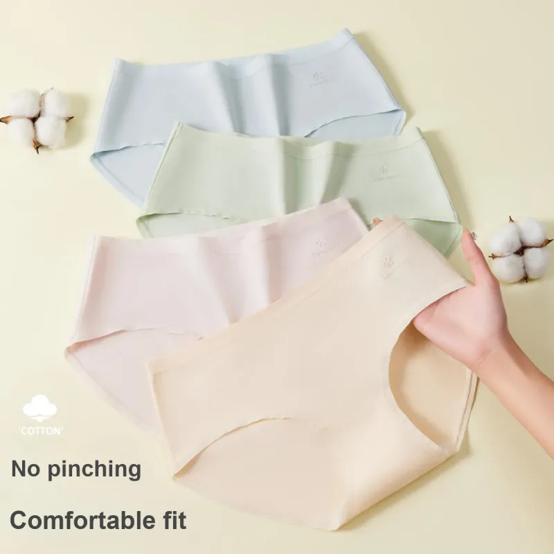 Urban Beauty Underpants Solid Color Classic Girlish Women's 4 Pack-1