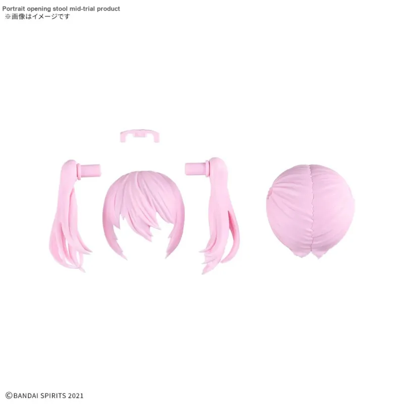 BANDAI 30MS Hair Accessories Vol.11 All 4 Types Double Ponytail 8 Pink 1 Model Accessories-1