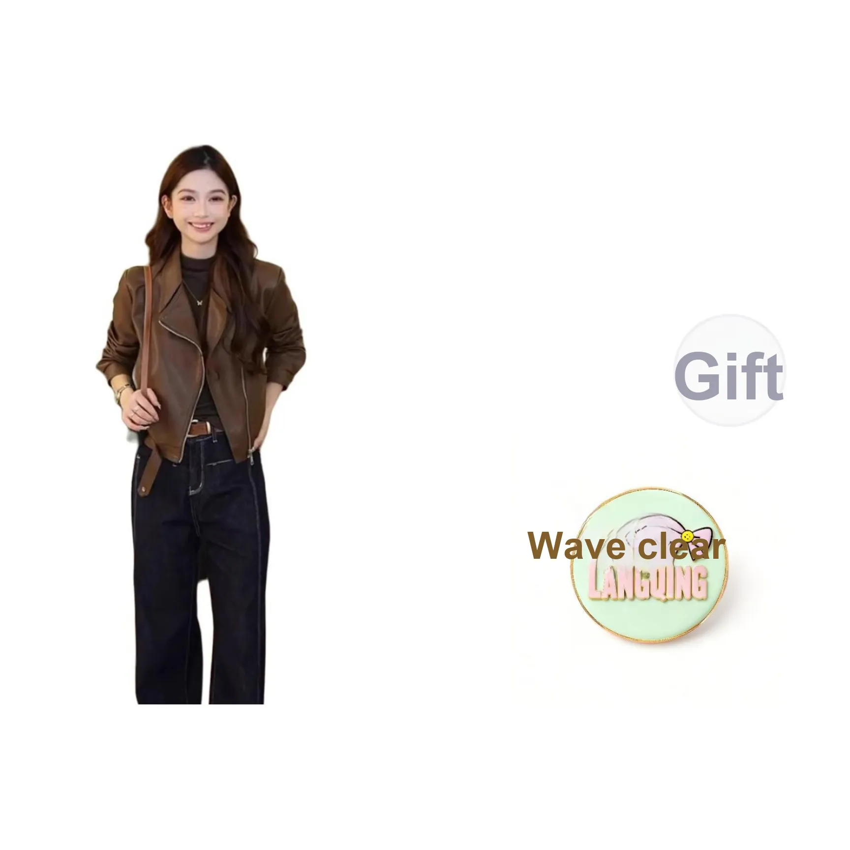 LANGQING Кожа Куртка Женская