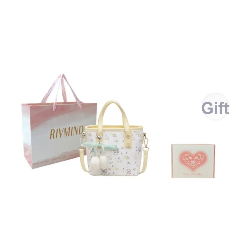 RIVMIND PU Handbag Women's Pink/Yellow-13