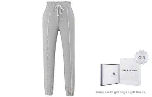 Charlie Luciano Knit Sweatpants Unisex Gray Comes With Gift Bag+Gift Box