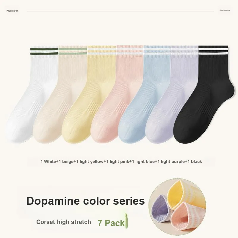 7 SEVFUN Mid Calf Socks Women's Combo Set-15