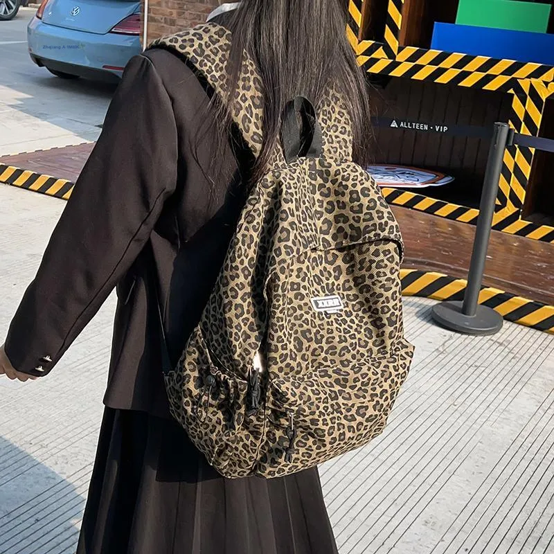 BAODIDAISHU Nylon Couple Backpack Men And Women's Regular Women's Brown/Beige-3