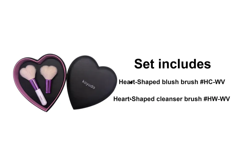 KOYUDO Heart Shaped Blush Brush, Cleanser Brush Make up Tools Portable Blended-1