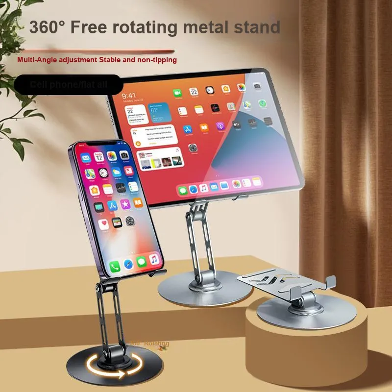 Shinco Cell Phone Flat Stand Quad Rotor Rotating Desktop Stand With Foldable Height Adjustment And 360 Degree Rotation-8